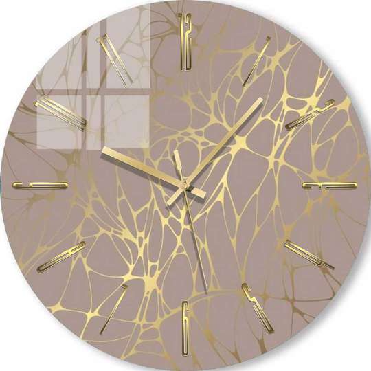 Glass clock - Beige & Gold, 40cm