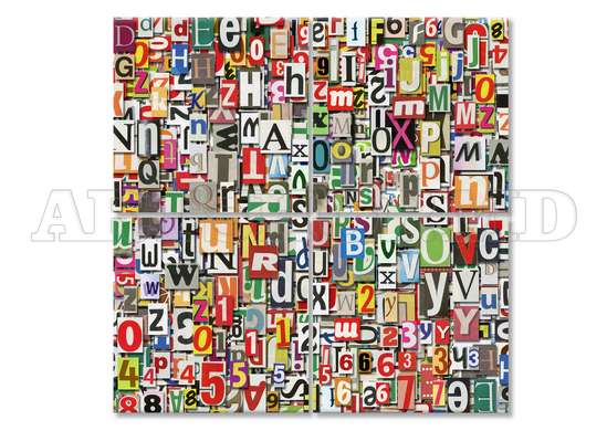 Модульная картина, Яркие буквы., 60 x 60