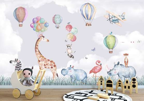 Nursery Wall Mural - Cute animals