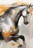 Poster - The horse and the flower, 60 x 90 см, Framed poster on glass, Sets