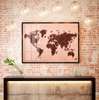 Poster - Map of the world from coffee beans, 90 x 60 см, Framed poster, Food and Drinks