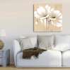 Poster - White flower on a beige background, 30 x 45 см, Canvas on frame