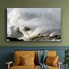 Poster - Sea waves at sunset, 90 x 60 см, Framed poster on glass, Marine Theme