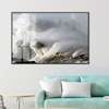 Poster - Sea waves at sunset, 90 x 60 см, Framed poster on glass, Marine Theme