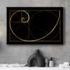 Poster - Golden line, 90 x 60 см, Framed poster on glass, Abstract