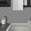 Ceramic tile in op. art style in black and white colors