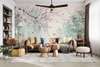 Wall mural - The spring forest with flowers and birds