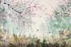 Wall mural - The spring forest with flowers and birds