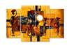 Tablou Pe Panza Multicanvas, Ilustrație vintage a oamenilor africani, 106 x 60, 106 x 60