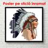 Poster - Indian, 100 x 100 см, Framed poster on glass, Minimalism