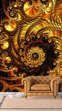 Wall Mural - Golden pattern in the form of a spiral