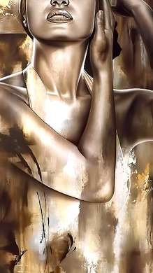 Poster - Fata de aur, 45 x 90 см, Poster inramat pe sticla
