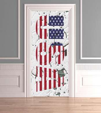 3D door sticker, USA, 80 x 200cm, Door Sticker