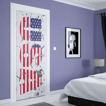 3D door sticker, USA, 60 x 90cm, Door Sticker