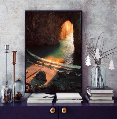 Poster - Exit from the cave, 30 x 45 см, Canvas on frame