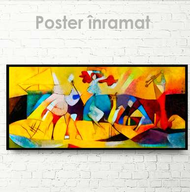 Poster - Color game, 90 x 45 см, Framed poster on glass