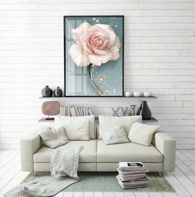 Poster - Trandafir plin de farmec, 30 x 60 см, Panza pe cadru, Botanică
