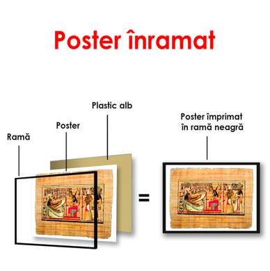 Постер - Старинная картина Египтян, 90 x 60 см, Постер в раме, Винтаж