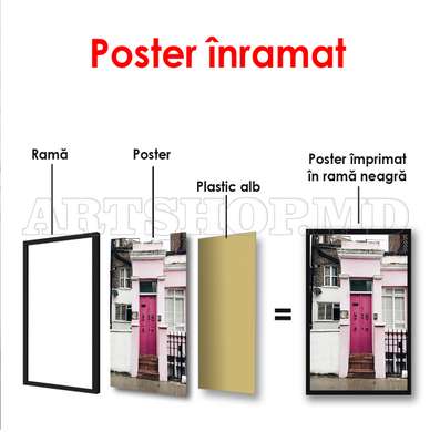 Poster - Pink door, 60 x 90 см, 30 x 60 см, Canvas on frame, Different