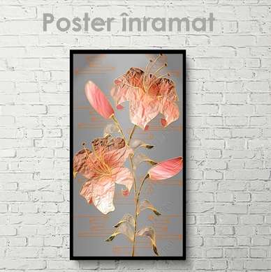 Poster - Glamor lilies, 30 x 60 см, Canvas on frame