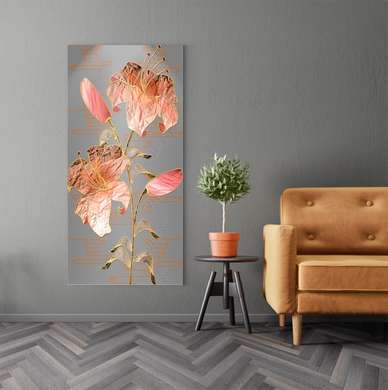 Постер - Гламурные лилии, 30 x 60 см, Холст на подрамнике