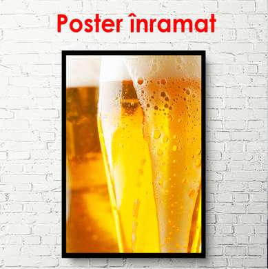 Poster - Beer, 60 x 90 см, Framed poster on glass, Food and Drinks
