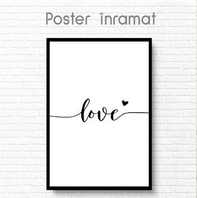 Poster - Love, 60 x 90 см, Poster inramat pe sticla