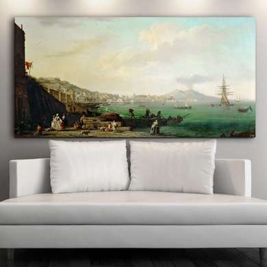 Poster - Workdays in the distant past, 90 x 45 см, Framed poster on glass, Art