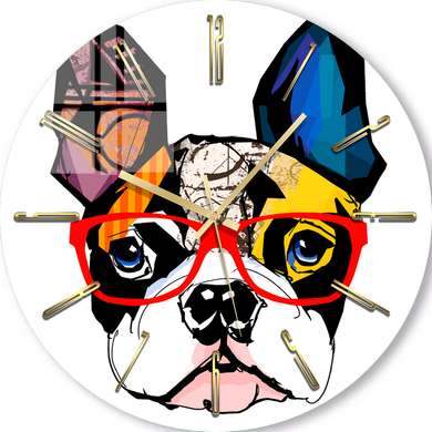 Glass clock - Glamor Dog, 40cm