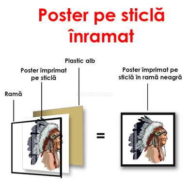 Poster - Indian, 100 x 100 см, Poster inramat pe sticla, Minimalism