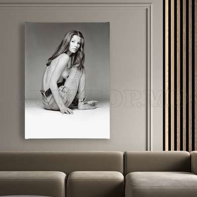 Poster - Young Kate Moss, 60 x 90 см, Framed poster, Famous People