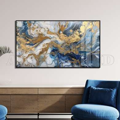 Poster - Liquid art, 90 x 45 см, Framed poster on glass, Abstract