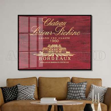 Poster - Red board with inscriptions, 45 x 30, Provence