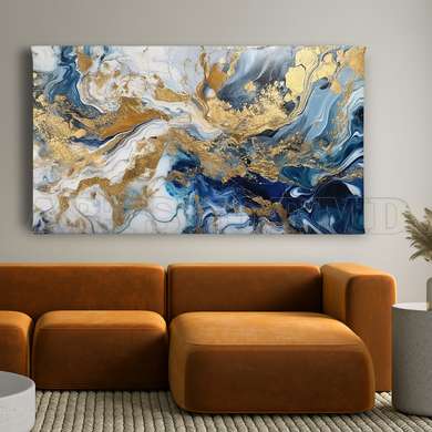 Poster - Liquid art, 90 x 45 см, Framed poster on glass, Abstract