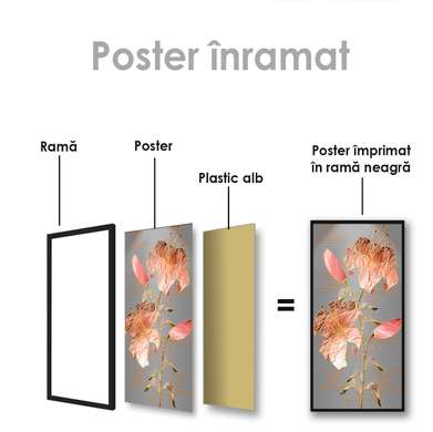 Постер - Гламурные лилии, 30 x 60 см, Холст на подрамнике