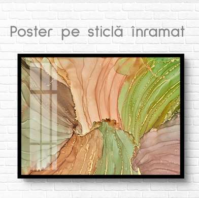 Poster - Shades of green, 90 x 60 см, Framed poster on glass