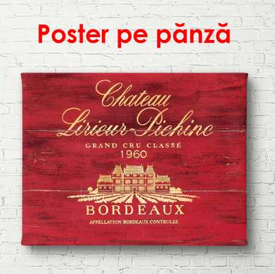 Poster - Tablou roșu cu inscripții, 90 x 60, Provence