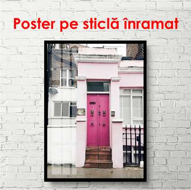 Poster - Ușă roz, 60 x 90 см, 30 x 60 см, Panza pe cadru, Diverse