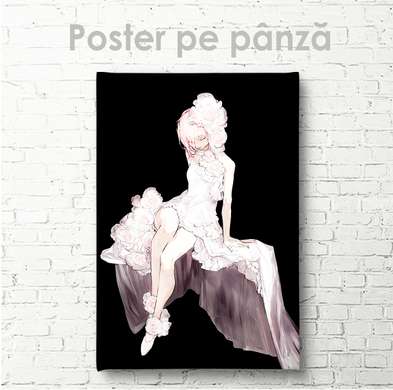 Poster - Fata din Anime, 30 x 45 см, Panza pe cadru