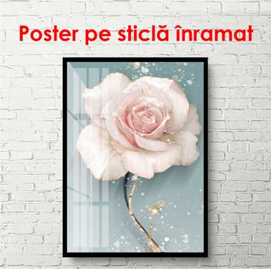Poster - Trandafir plin de farmec, 30 x 60 см, Panza pe cadru, Botanică