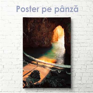 Poster - Podul din munți, 30 x 45 см, Panza pe cadru, Natură