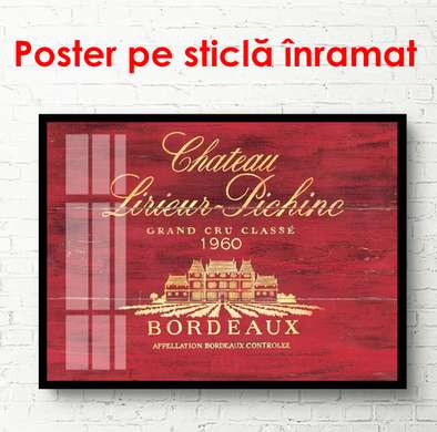 Poster - Tablou roșu cu inscripții, 90 x 60, Provence