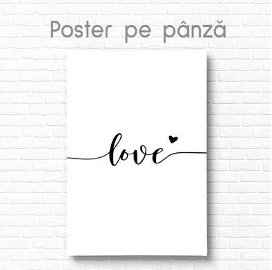 Poster - Love, 60 x 90 см, Poster inramat pe sticla