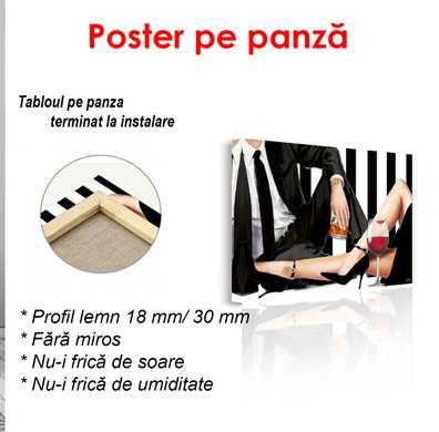 Poster - Intâlnirea, 45 x 30 см, Panza pe cadru, Alb Negru
