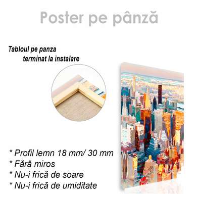 Постер - Яркие здания города, 60 x 90 см, Постер на Стекле в раме, Города и Карты