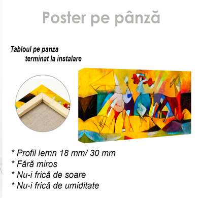 Poster - Joc de culori, 60 x 30 см, Panza pe cadru