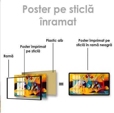 Poster - Joc de culori, 90 x 45 см, Poster inramat pe sticla