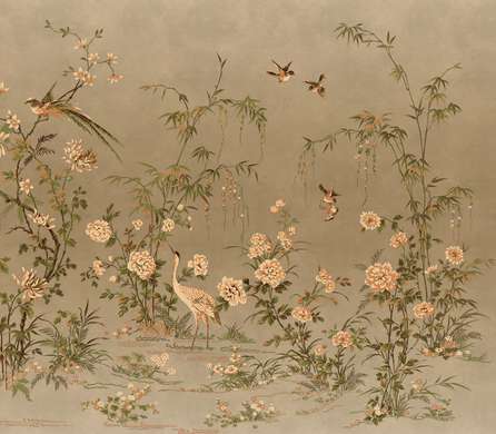 Wall Mural - Flowers and birds in the park