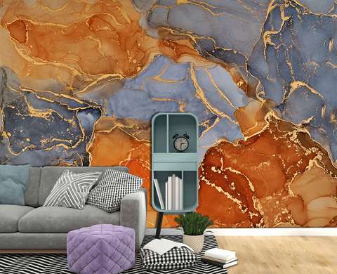 Wall Mural - Fluid in purple and orange shades