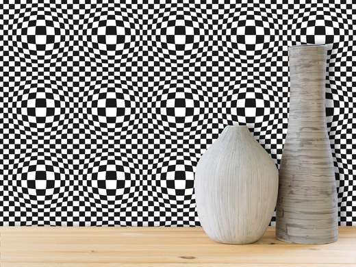 Gresia ceramică în un stil pop-art în culori alb-negru